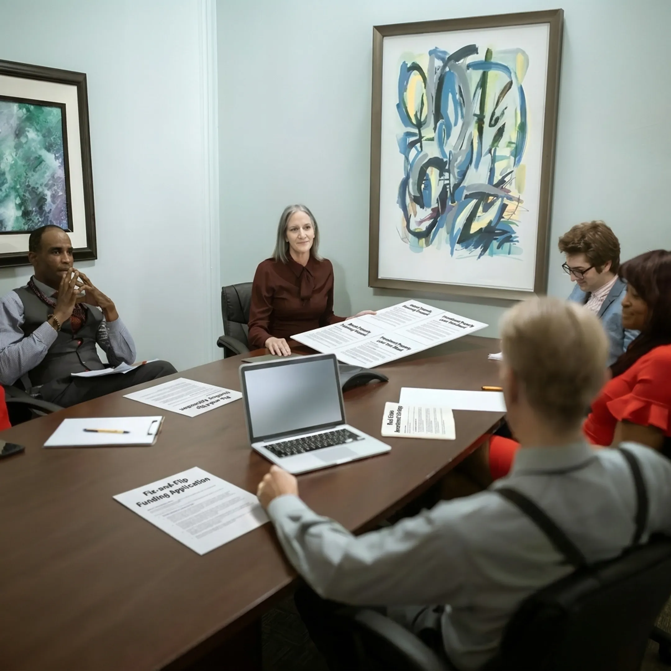 Real estate investor discussing property financing options