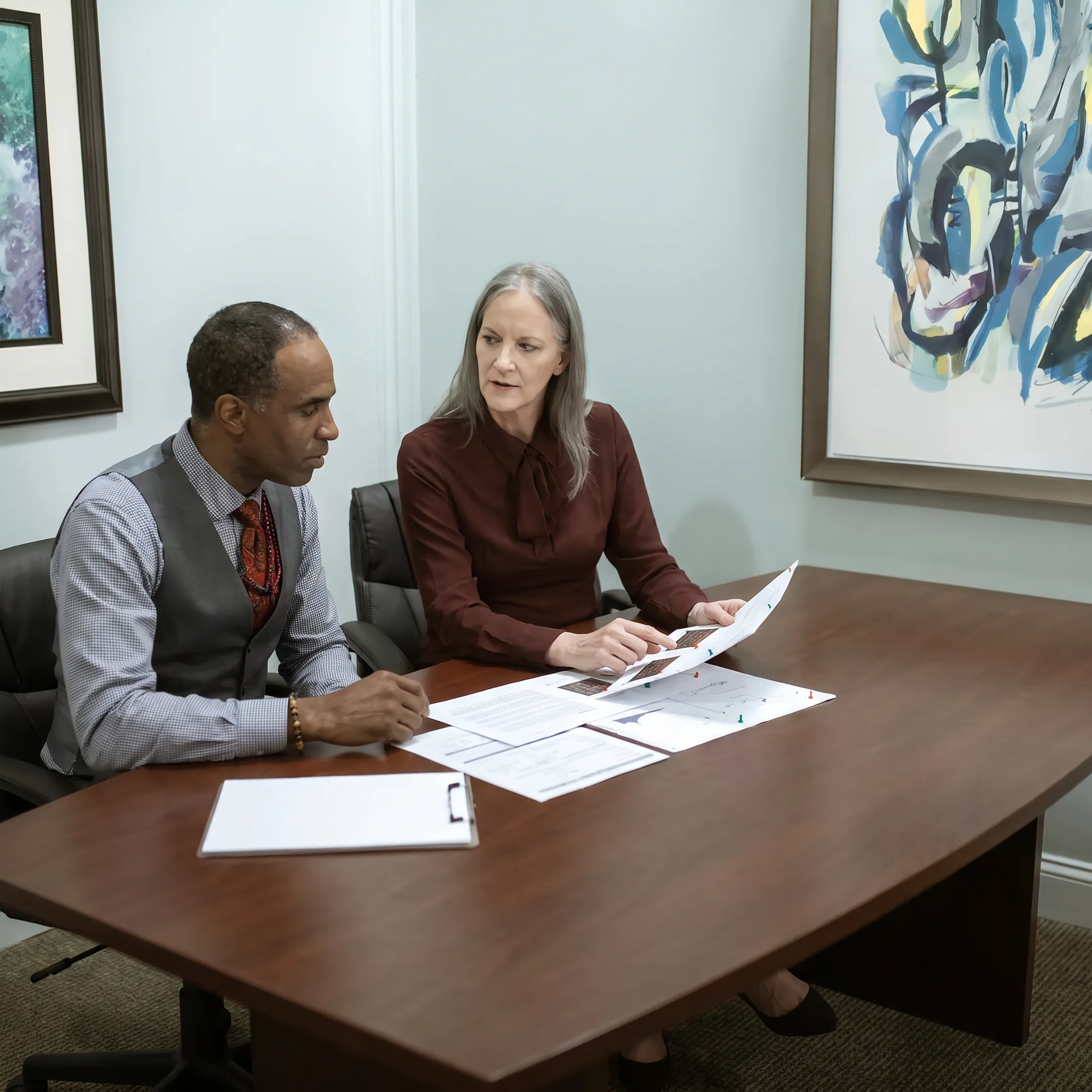 Funding specialist reviewing landscaping business financing options