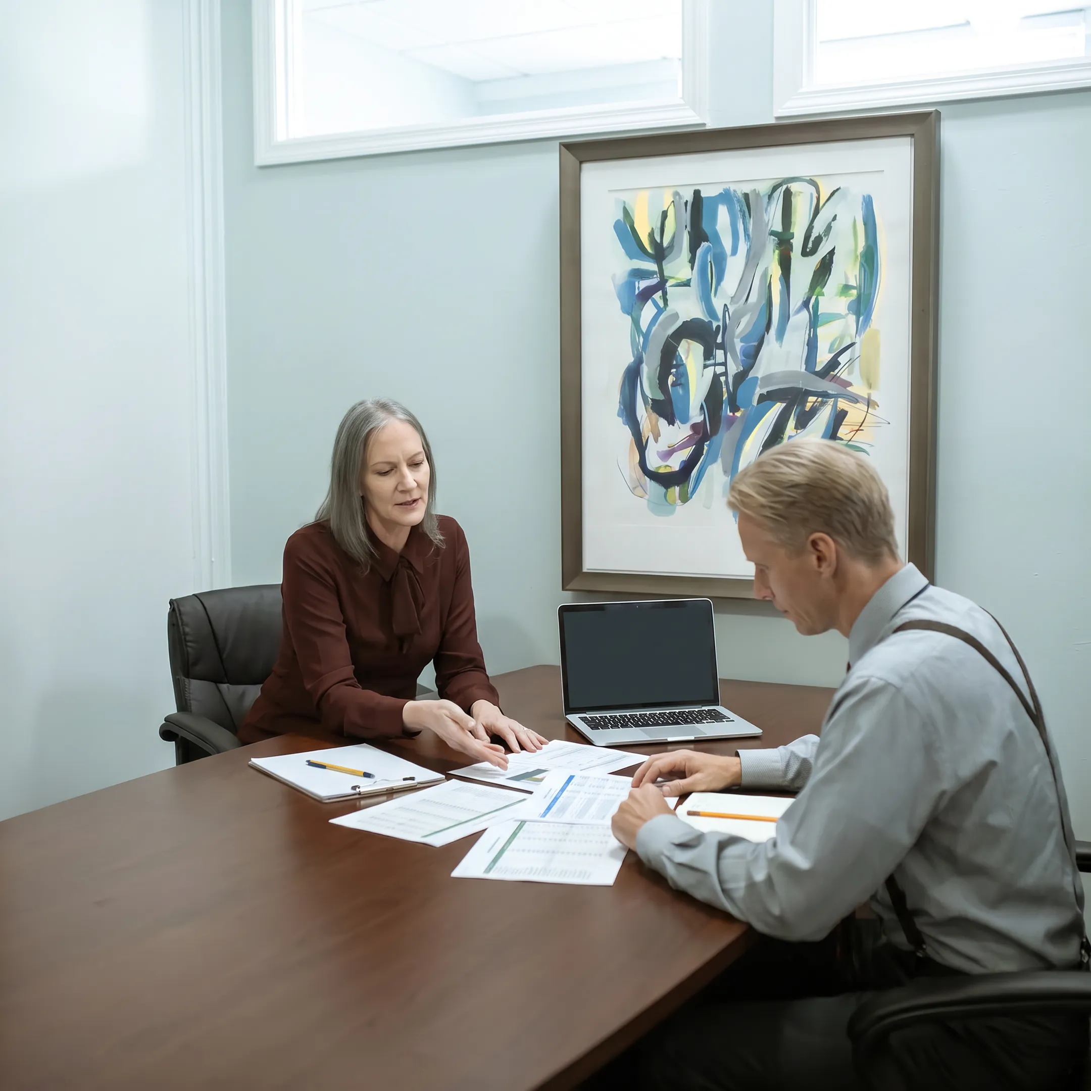Funding specialist discussing business financing with an entrepreneur