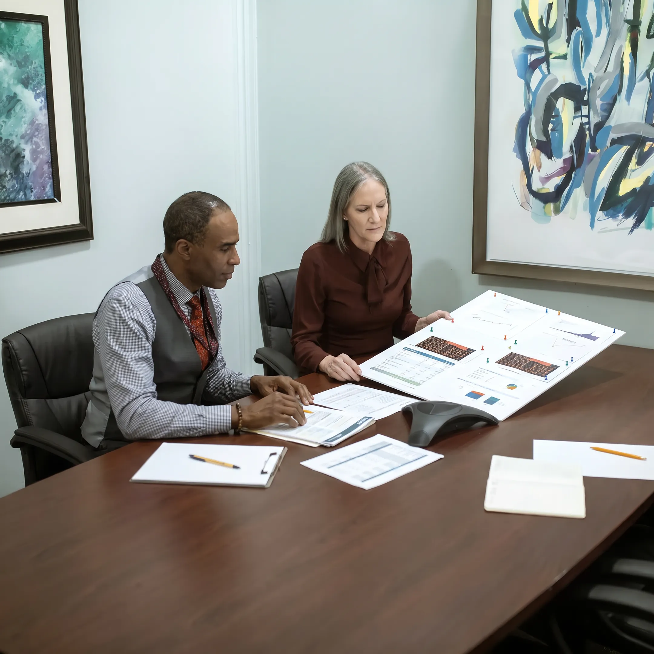Investor discussing real estate financing with funding specialist