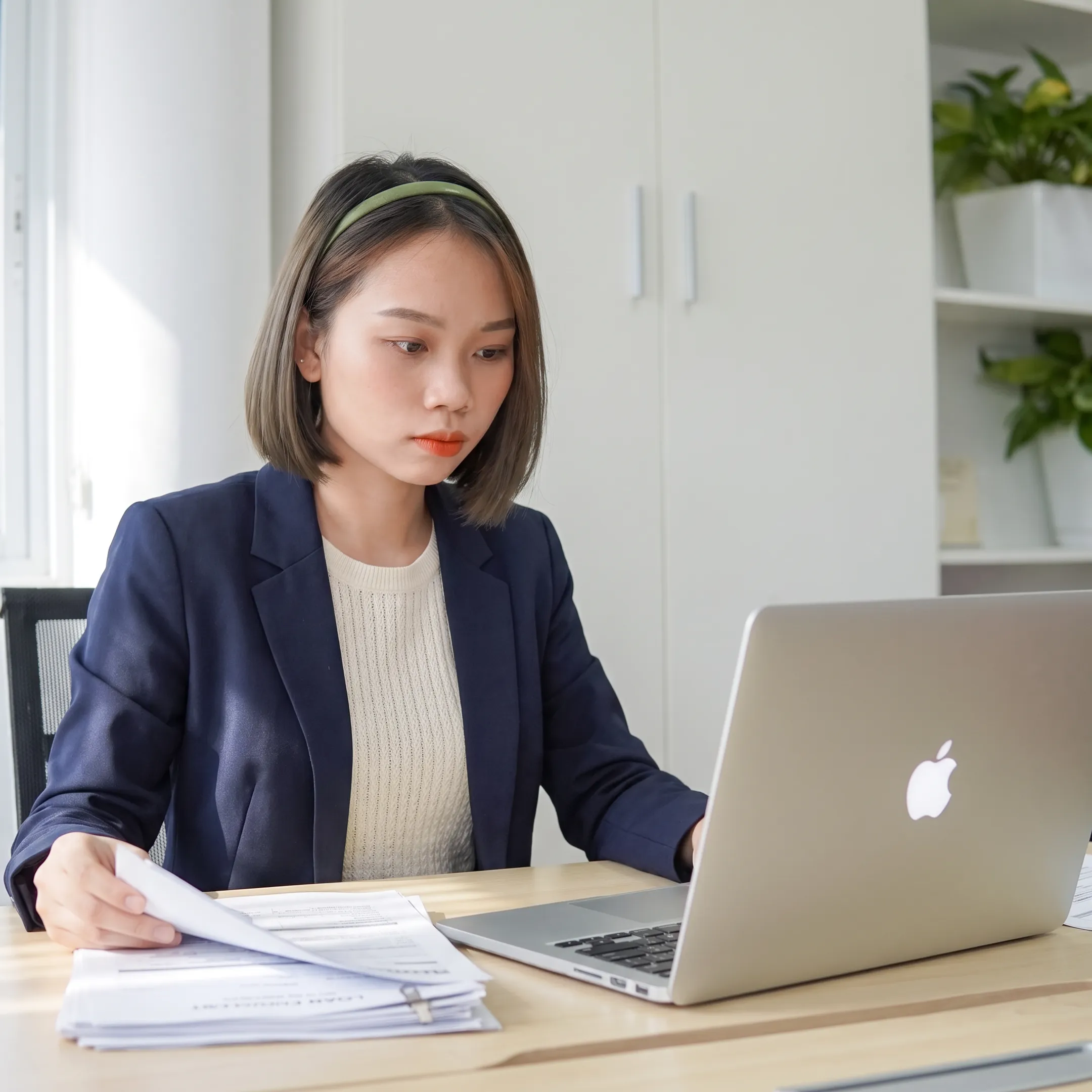 Business owner reviewing financing options with funding specialist