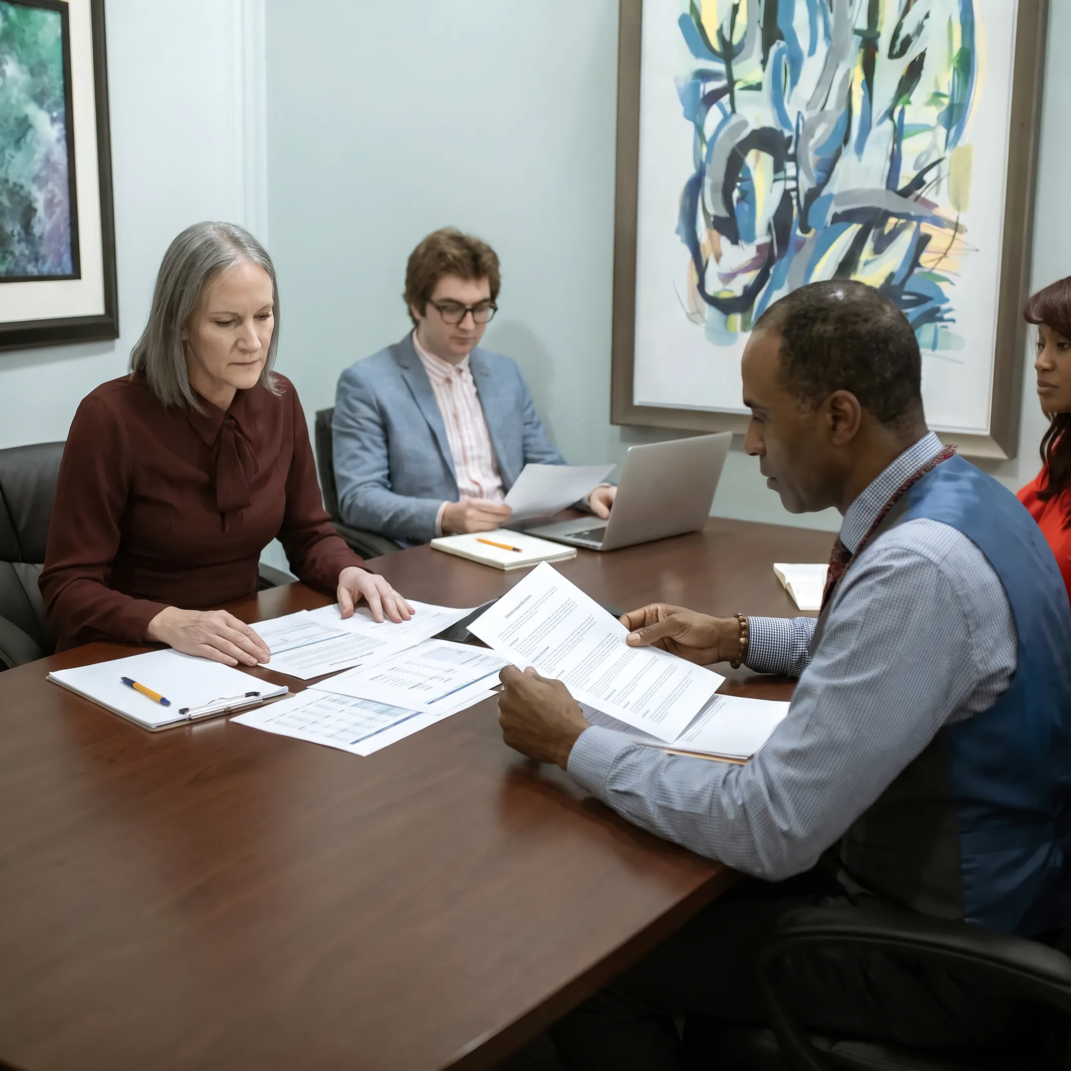 Business owner reviewing short-term funding options with a financial specialist