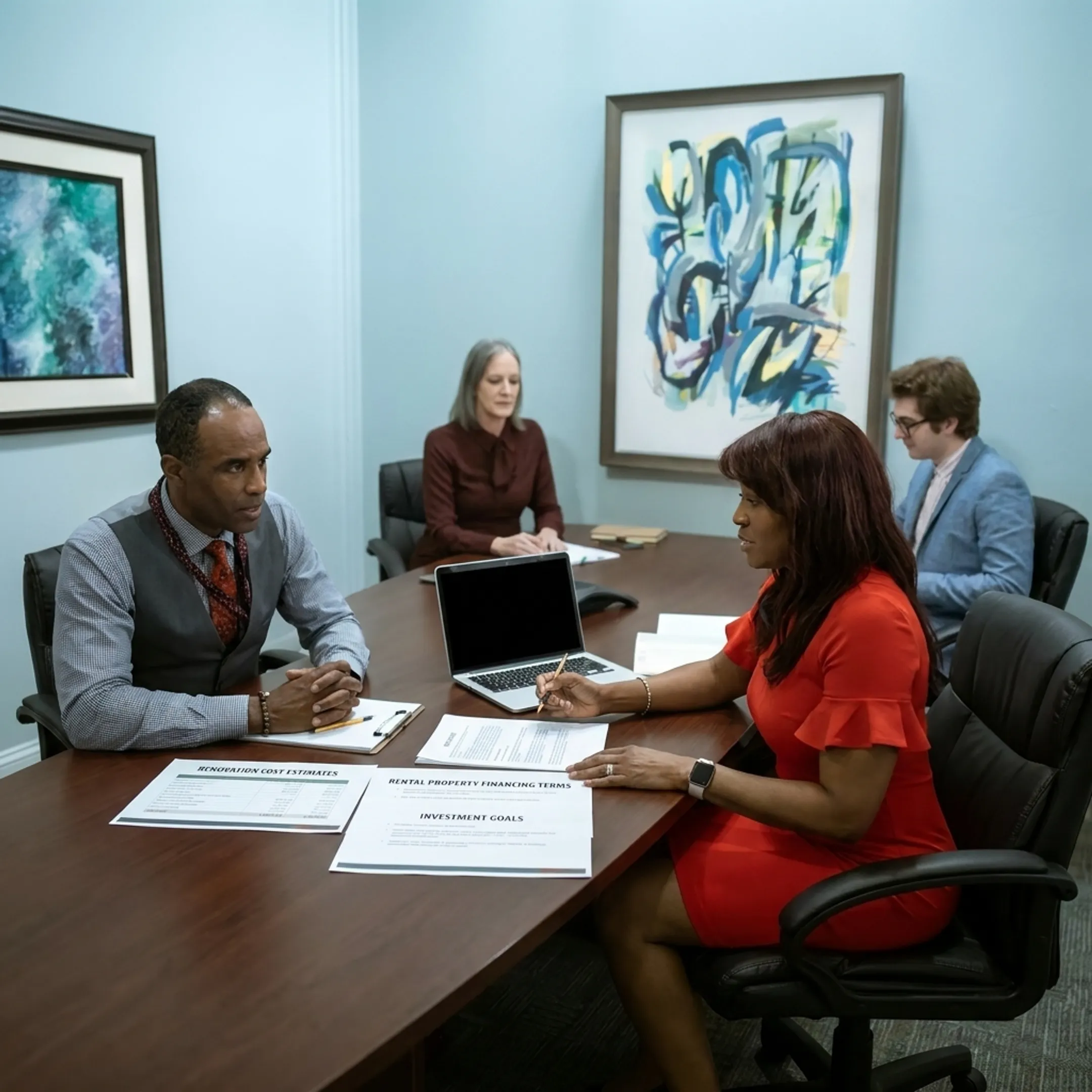 Investor discussing rental property financing with a funding specialist