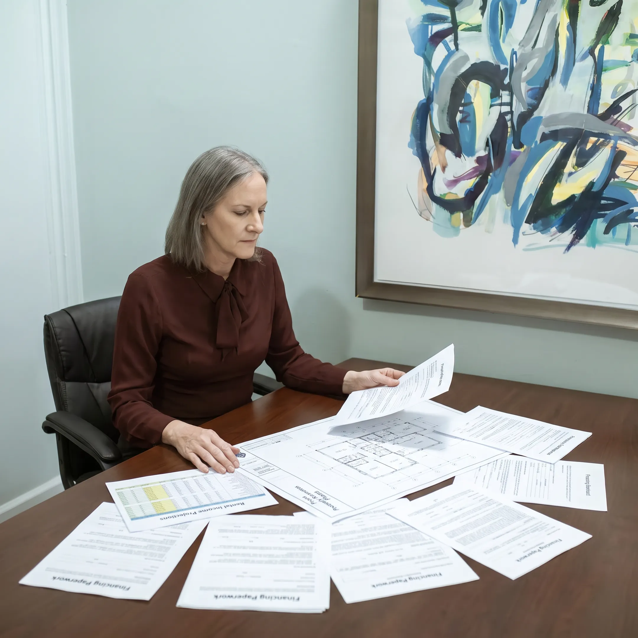 Real estate investor reviewing a renovation and rental financing plan