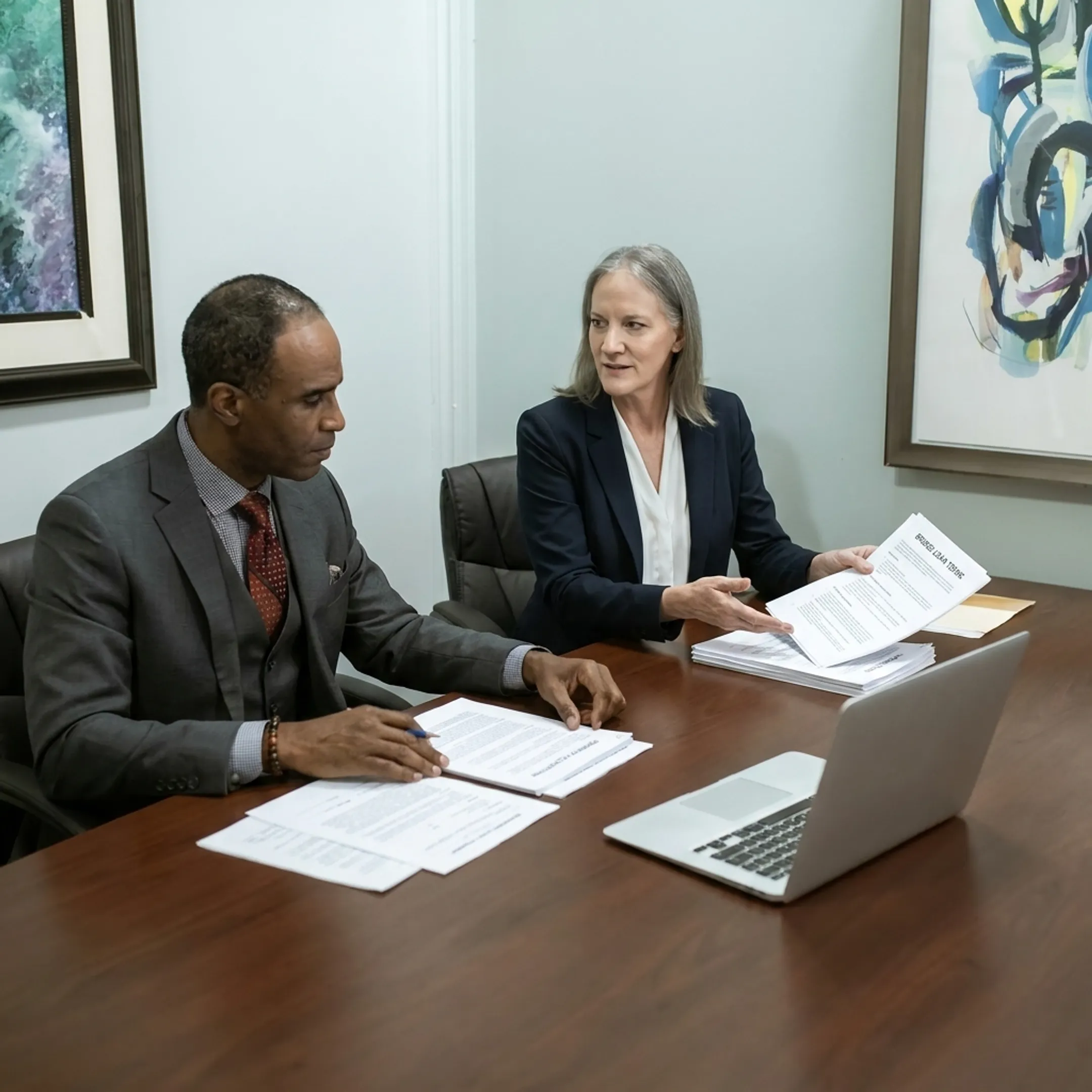 Funding specialist discussing bridge financing with a real estate investor