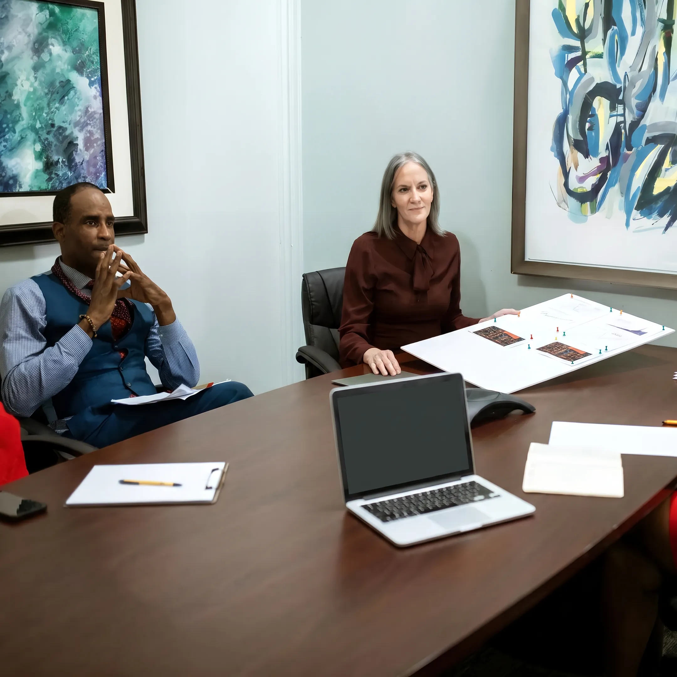 Real estate investor discussing property loan options
