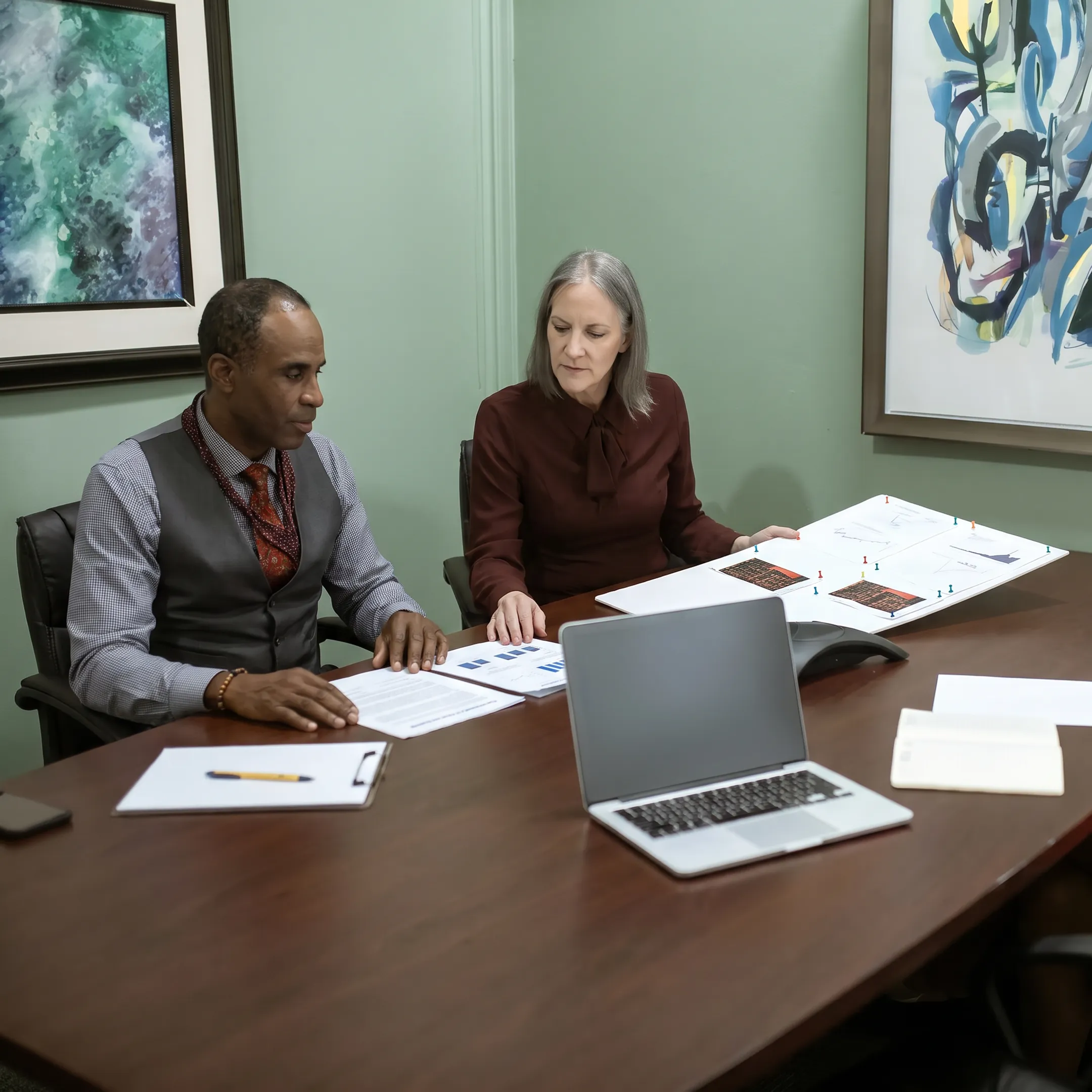 Commercial real estate investor reviewing property financing documents