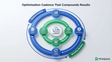 Weekly and monthly Quick Commerce ad campaign review and optimization cadence schedule