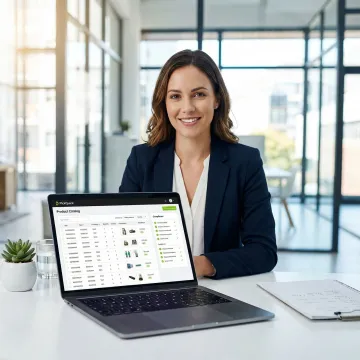 Brand manager reviewing product catalog listings optimized across multiple quick commerce platforms