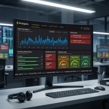 Real-time order flow monitoring dashboard for quick commerce platforms