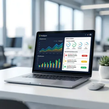 Demand forecasting software interface displaying SKU-level inventory trends and replenishment alerts