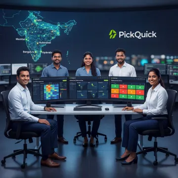 PickQuick operations team managing dark store inventory replenishment and order flows on a unified dashboard