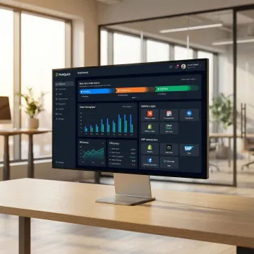 Purchase order automation dashboard showing real-time order tracking across multiple platforms