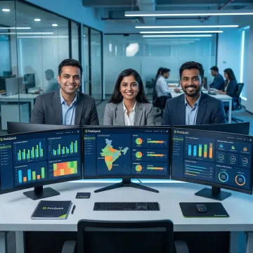 PickQuick inventory management team monitoring live stock dashboards across dark stores in India
