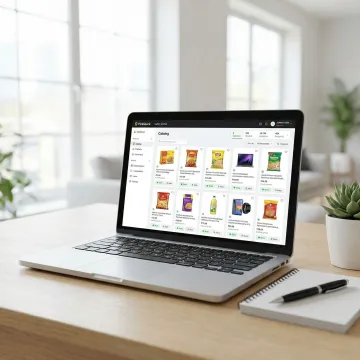 Brand manager reviewing optimized product listings on JioMart seller dashboard