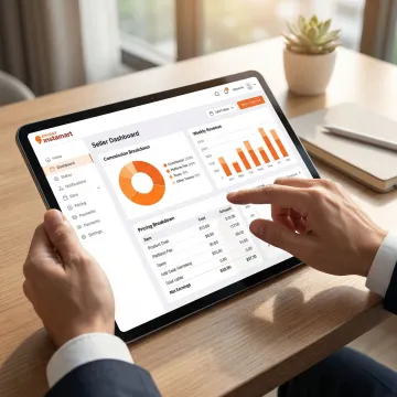 Brand manager analyzing Swiggy Instamart commission reports and fee structure