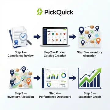 Step-by-step quick commerce onboarding workflow from documentation to dark store launch