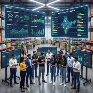 Operations team coordinating Blinkit dark store replenishment and brand expansion steps