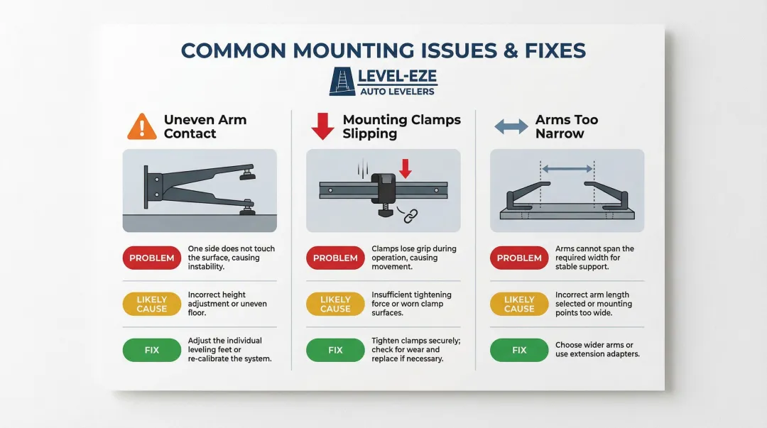 Three common ladder stabilizer installation problems causes and fixes comparison