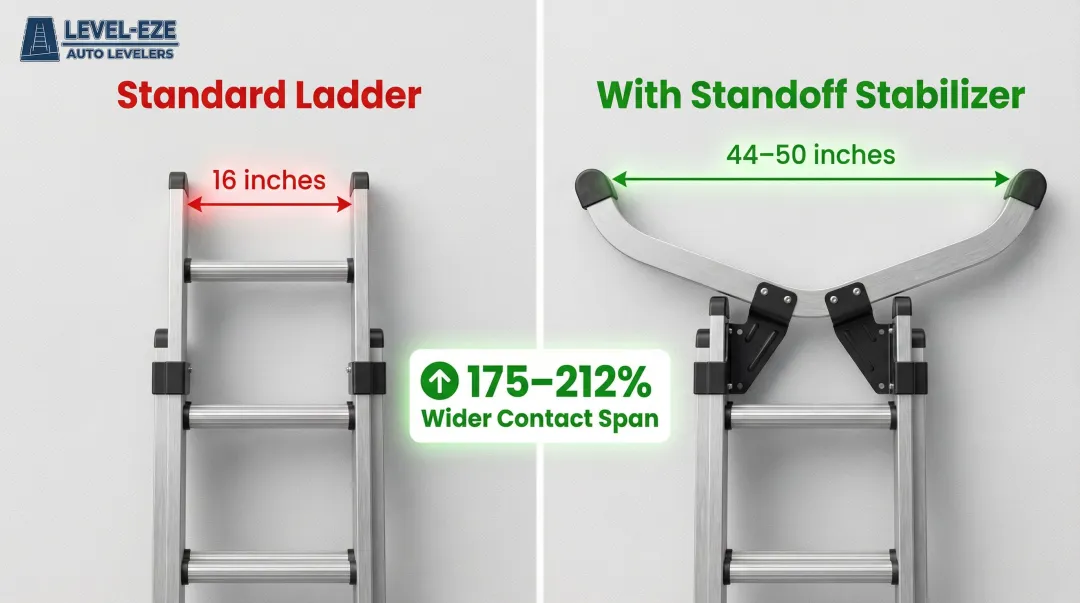Wall standoff stabilizer bearing width comparison 16 inches versus 44-50 inches