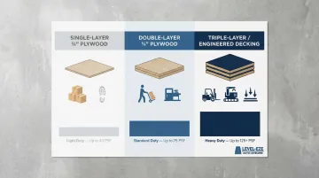 Three-tier platform material load capacity comparison from light to heavy duty