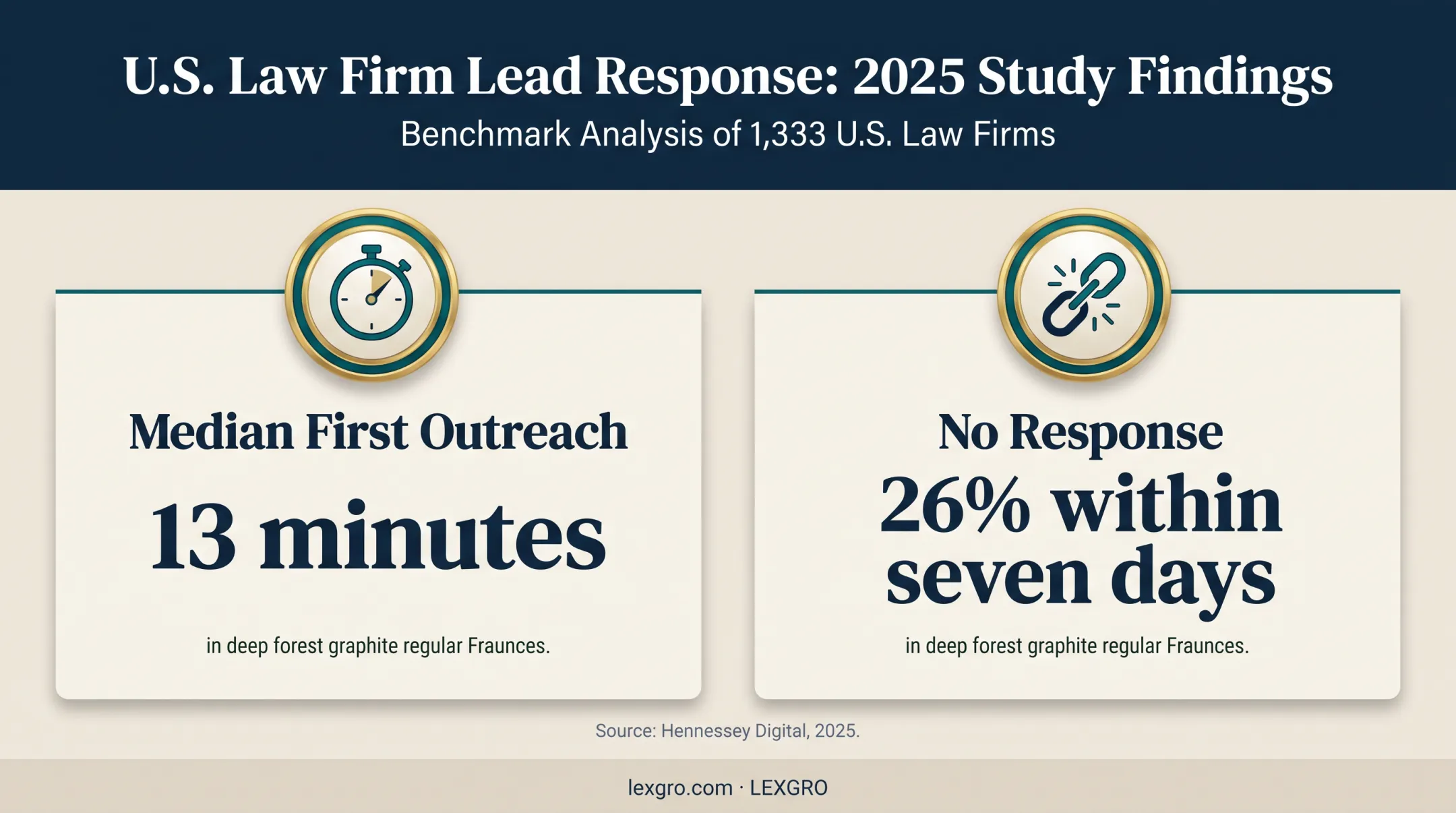 Law firm lead response study showing median outreach and nonresponse rate