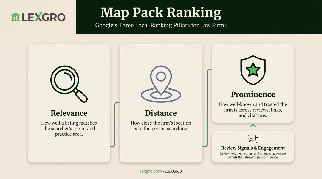 Relevance distance and prominence pillars of local SEO ranking factors