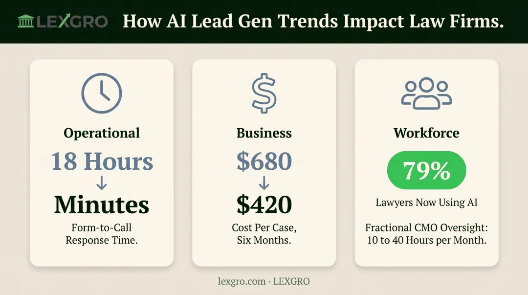 Operational business and workforce impact of AI lead generation on law firms