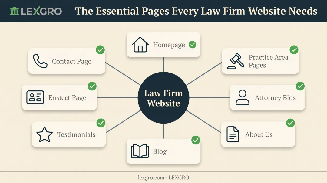 Essential law firm website pages checklist for client conversion