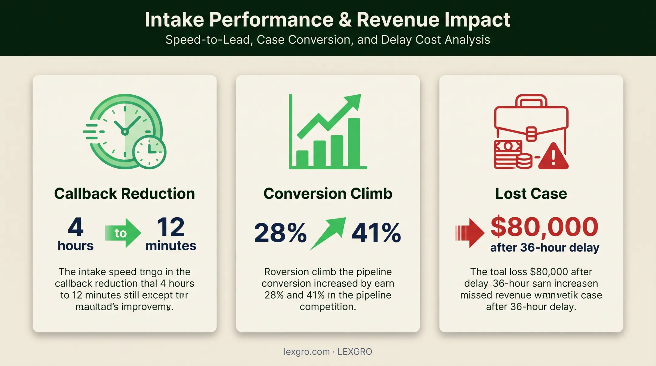 Legal intake callback speed and conversion improvement results comparison