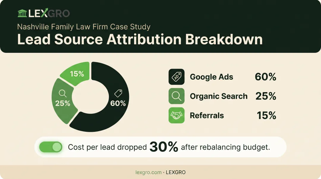 Nashville firm marketing channel breakdown by lead source percentage