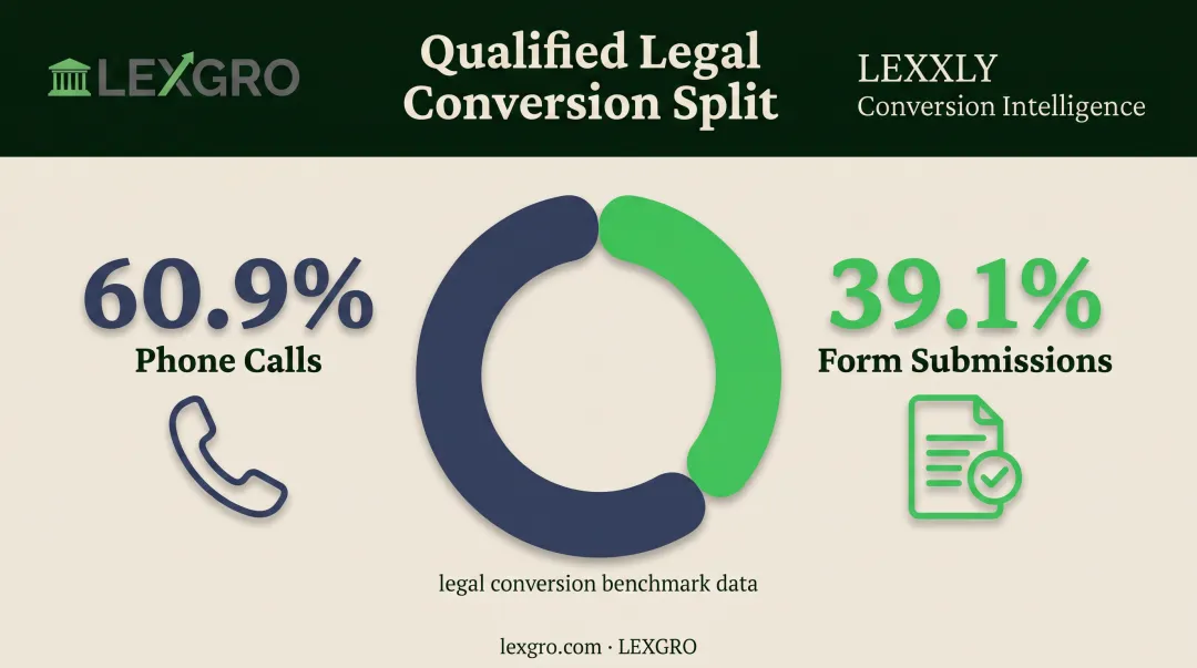 Legal conversion split showing 60.9 percent calls versus forms