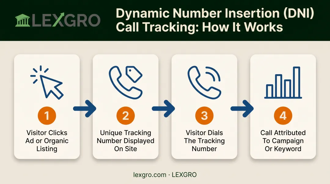 Dynamic number insertion call attribution process flow diagram
