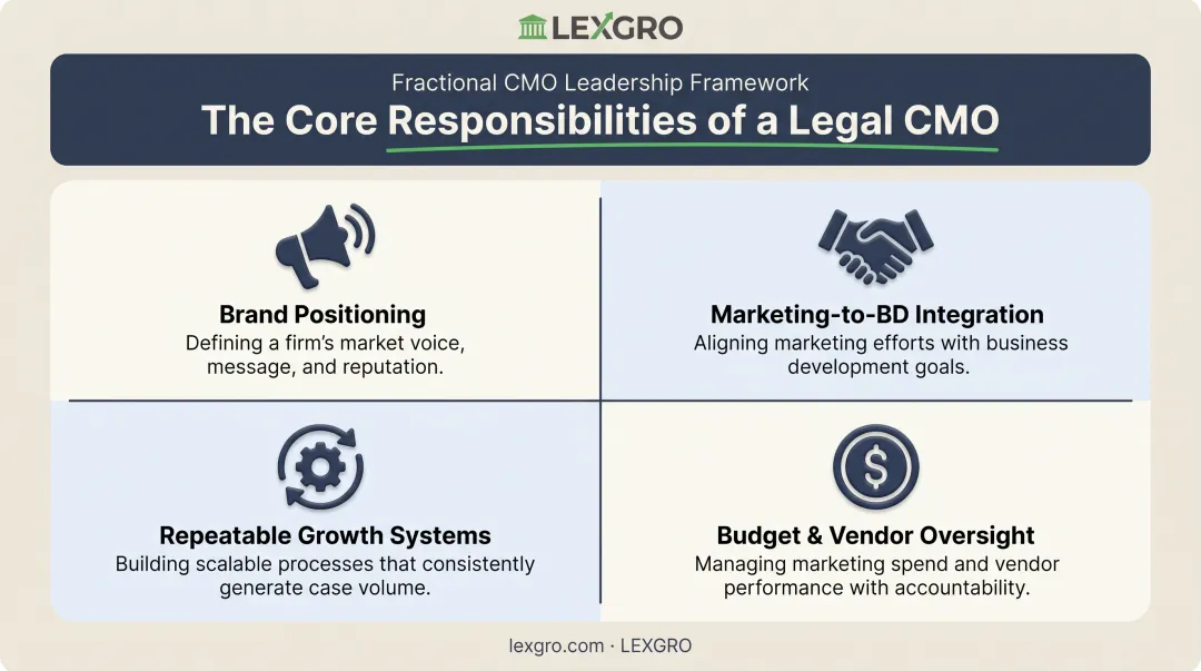 Four core responsibilities of a legal chief marketing officer