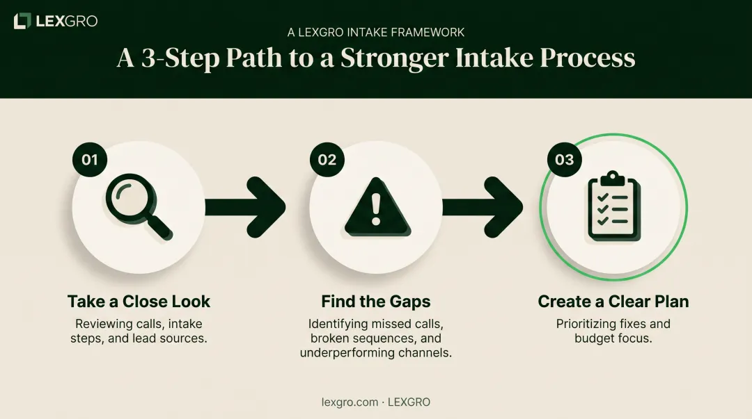 Three-step case flow audit process for law firm automation planning