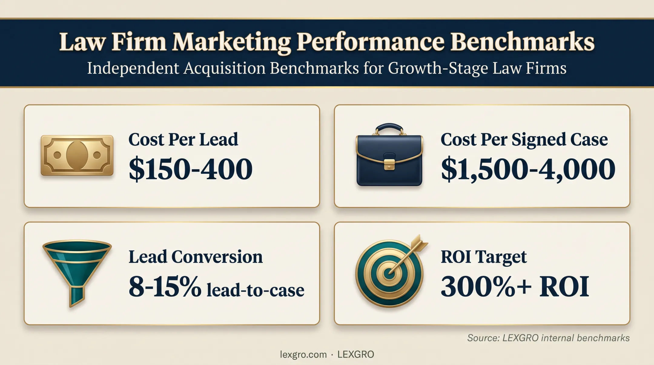 Personal injury TV campaign economics metrics and return targets
