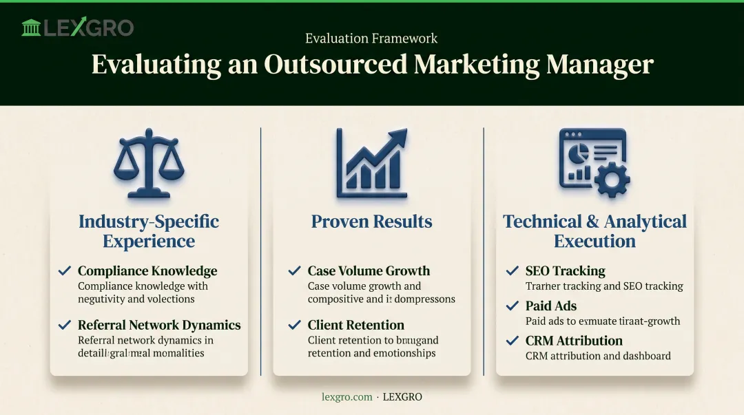 Three key criteria for evaluating an outsourced marketing manager