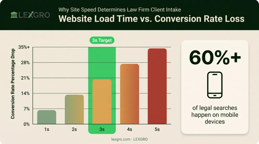 Website load time versus conversion rate loss comparison chart