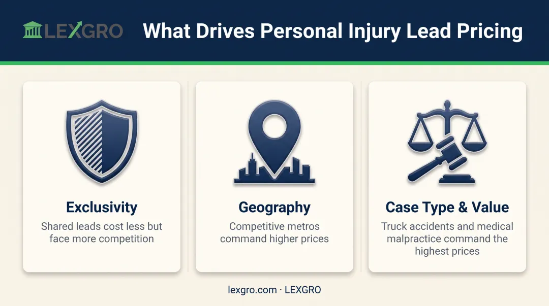 Three factors that determine personal injury lead pricing costs
