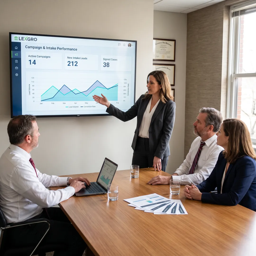 Law firm marketing performance dashboard