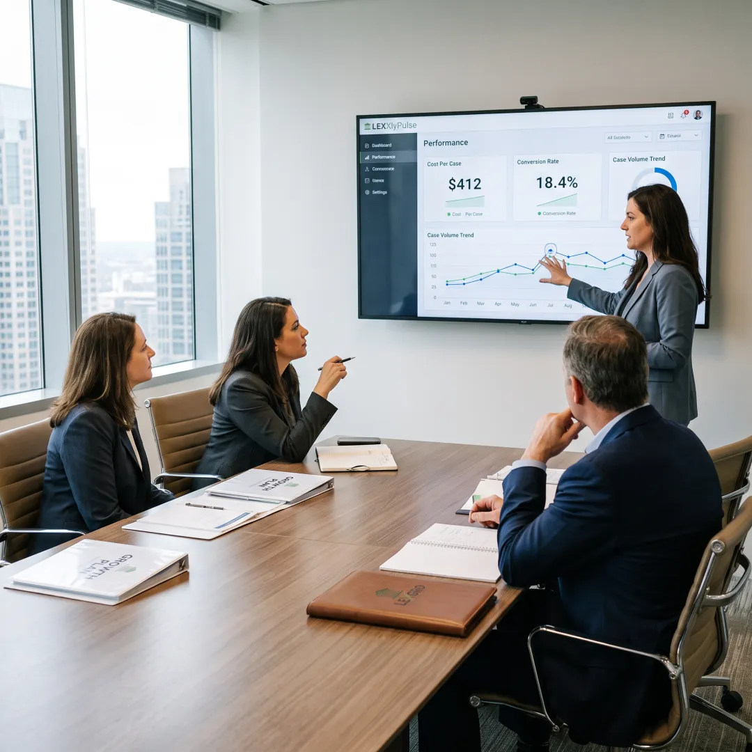 Law firm leaders in an executive training session