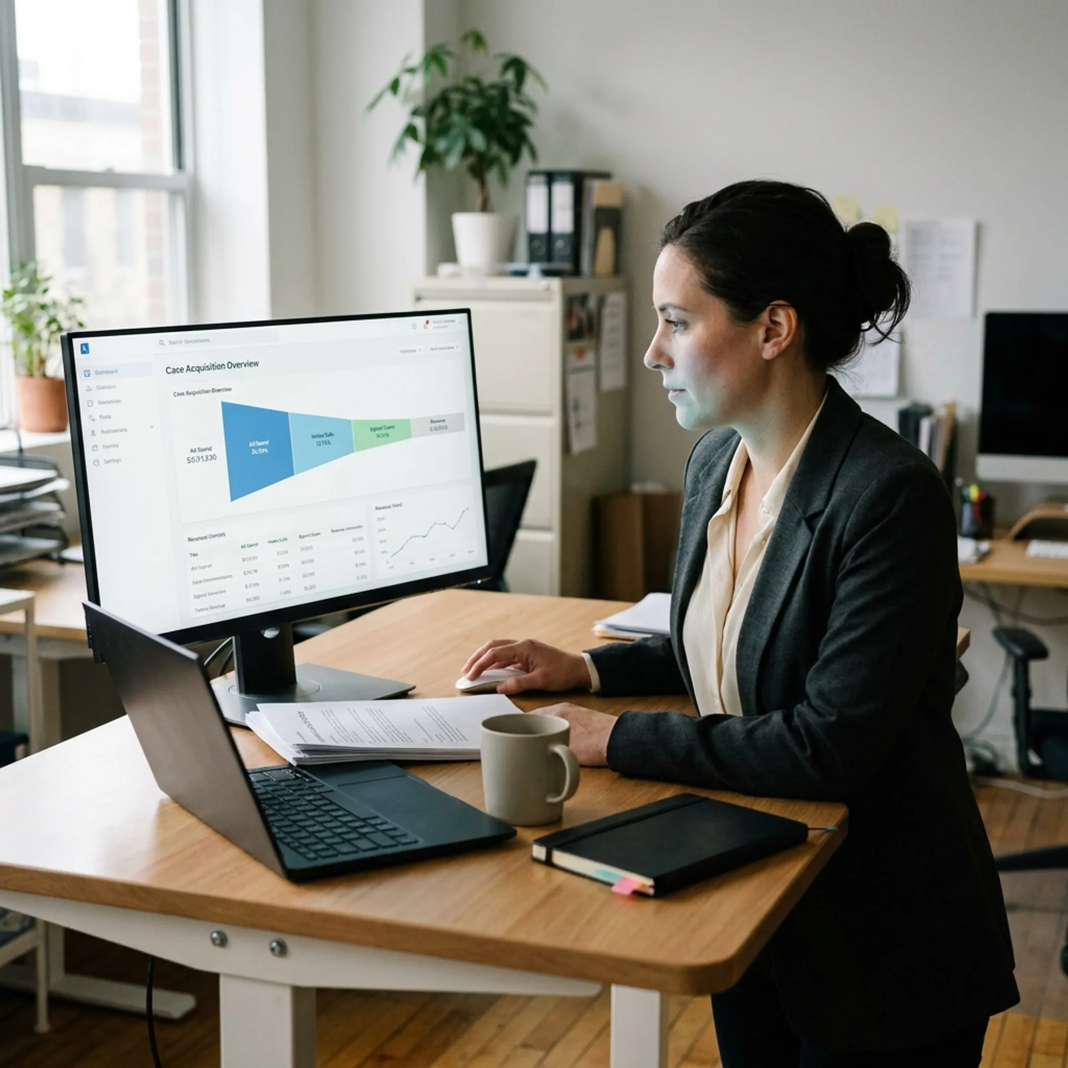 Legal marketing dashboard showing personal injury case attribution data