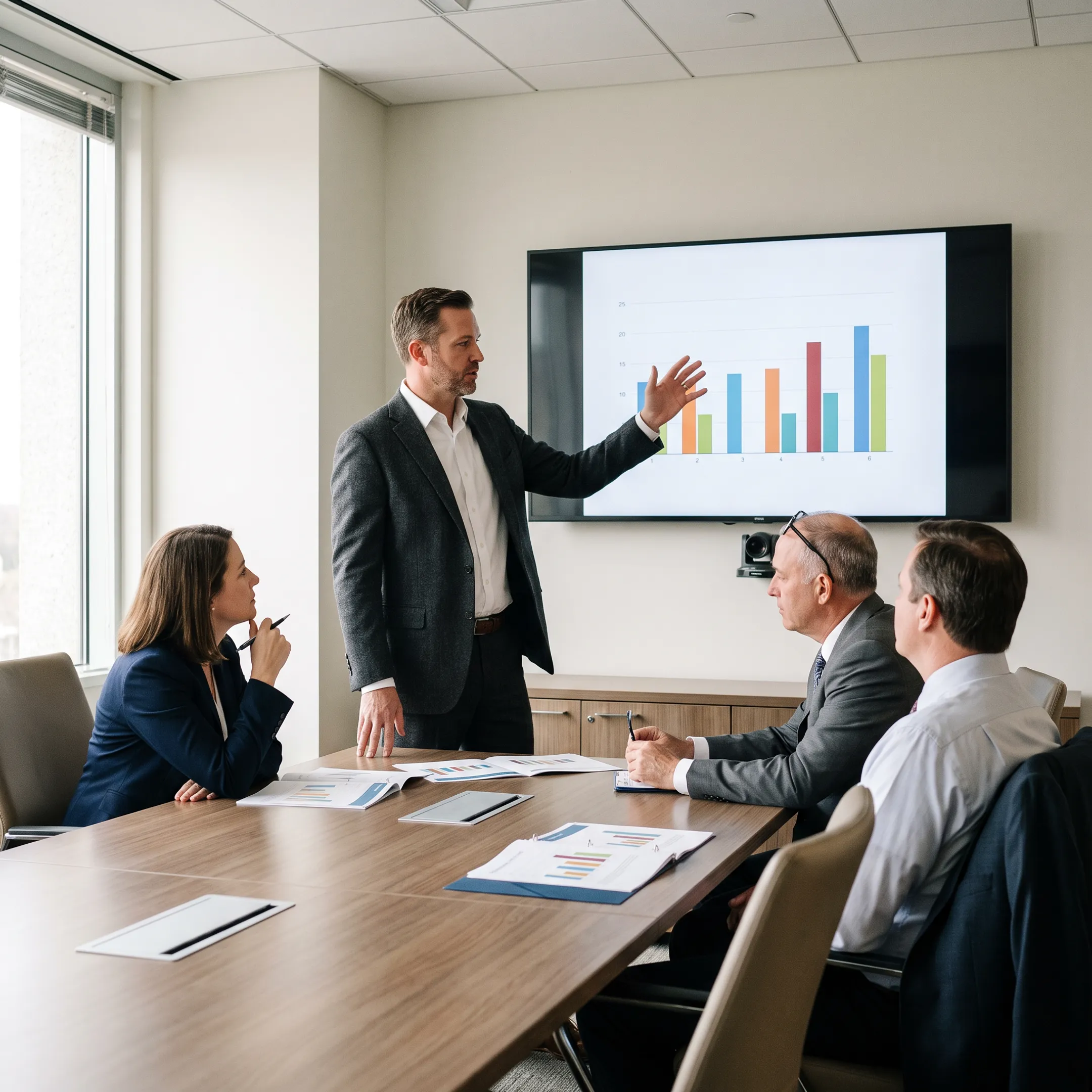 Legal marketing leader presenting a growth strategy to law firm partners