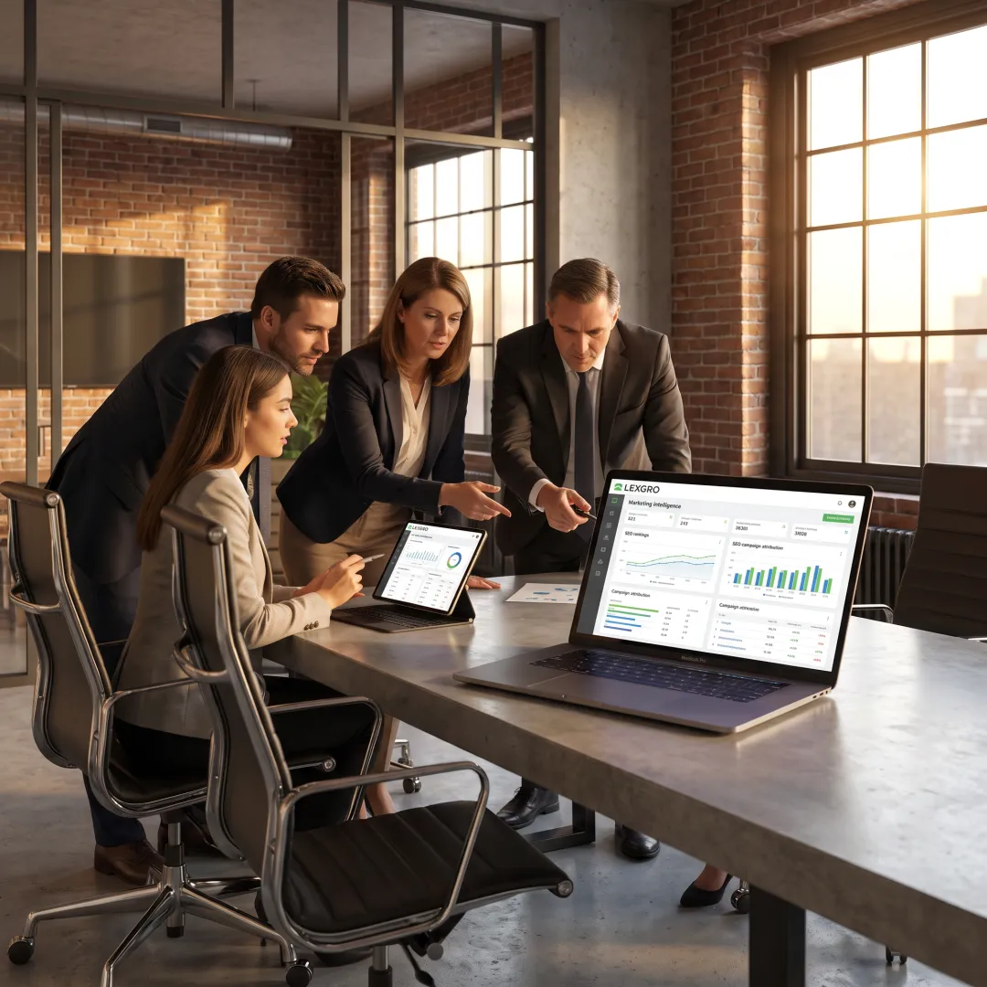 Law firm leaders reviewing a growth strategy