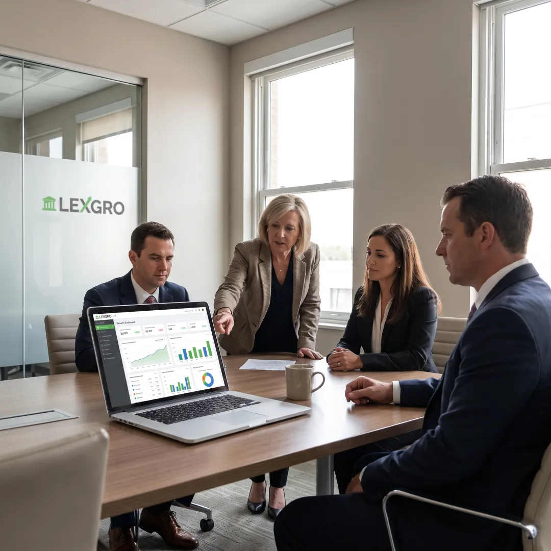 Legal marketing strategist meeting with law firm leaders