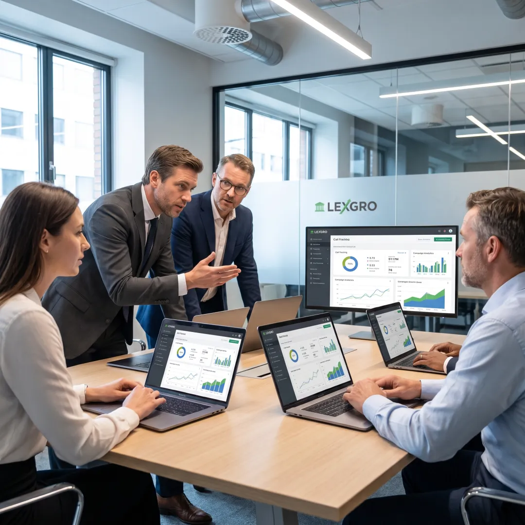 Legal marketing strategist reviewing law firm campaign data