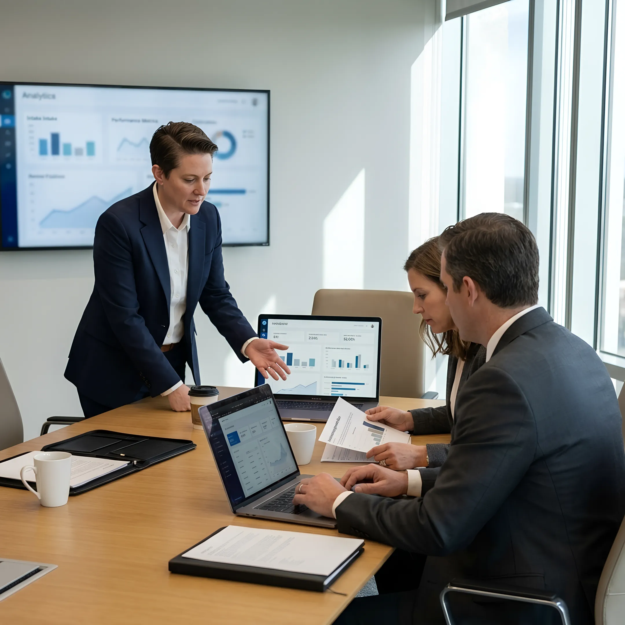 Legal marketing strategist coaching law firm partners during a business planning session