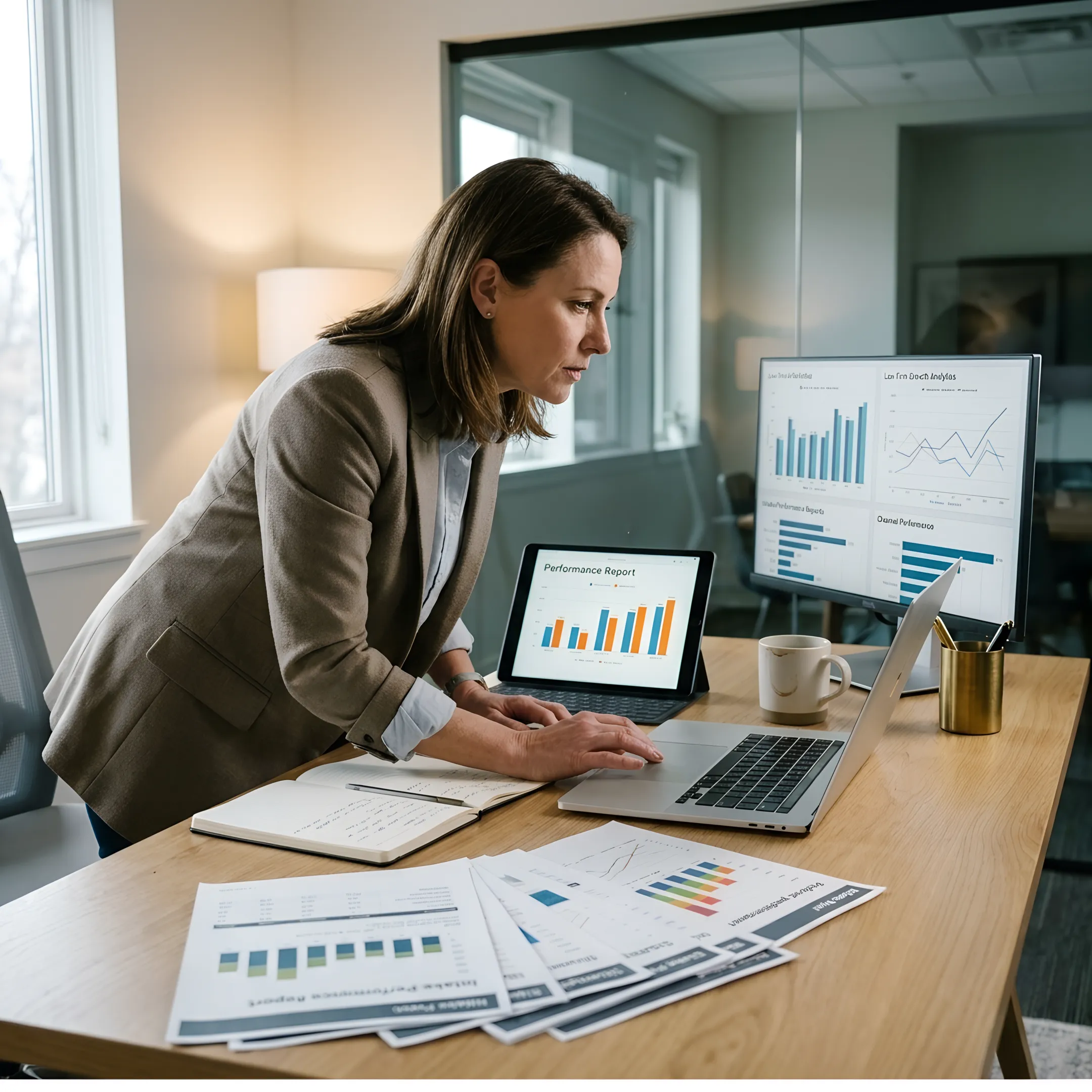 Legal marketing strategist reviewing law firm growth analytics with a team