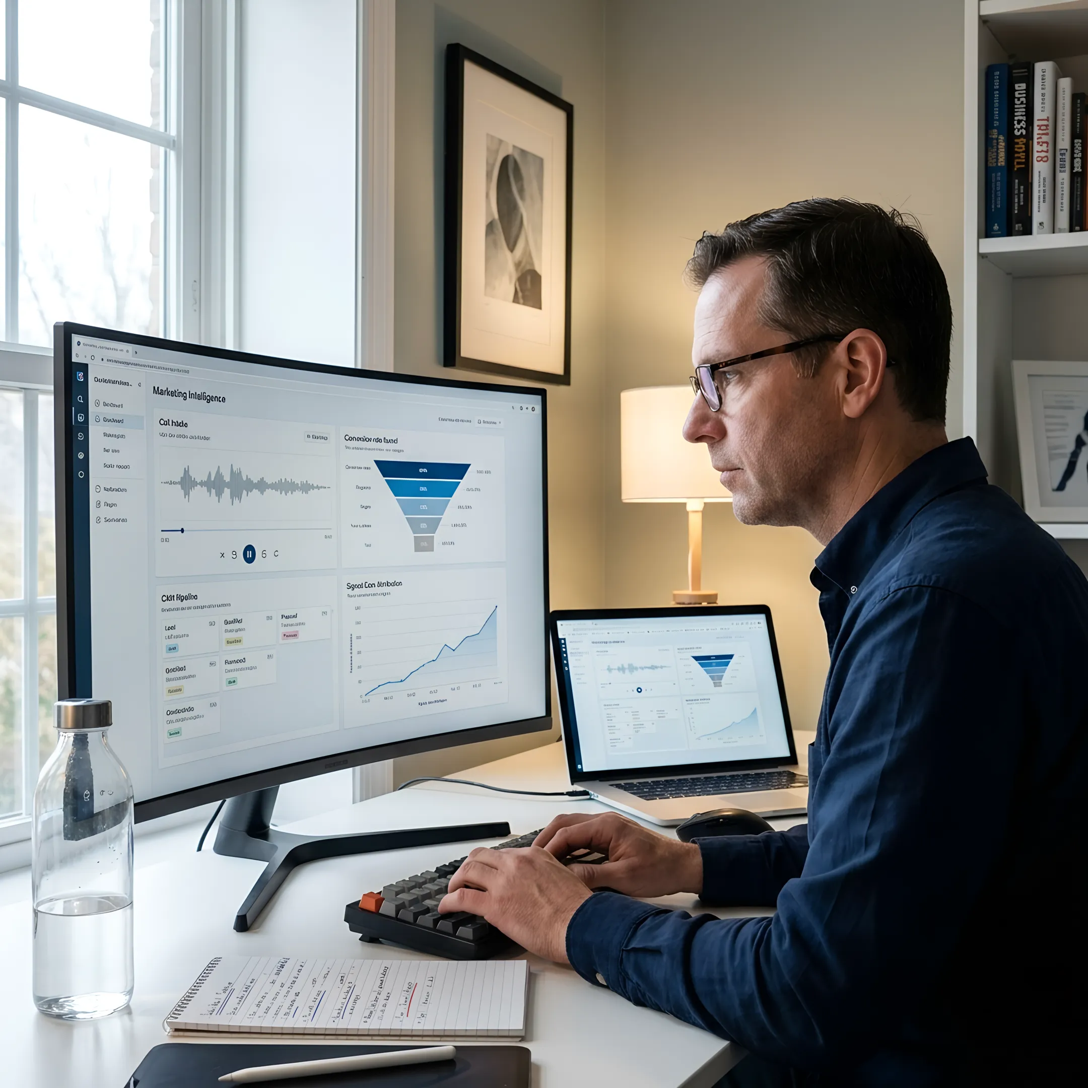 Personal injury intake consultant analyzing call conversion data