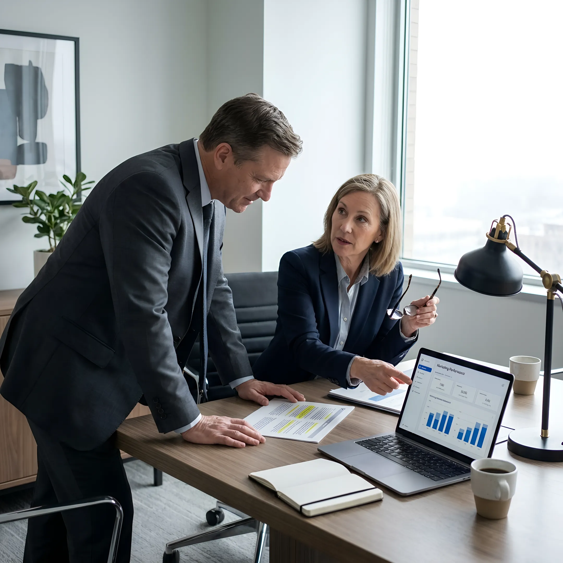 Law firm executive coaching session focused on strategic growth